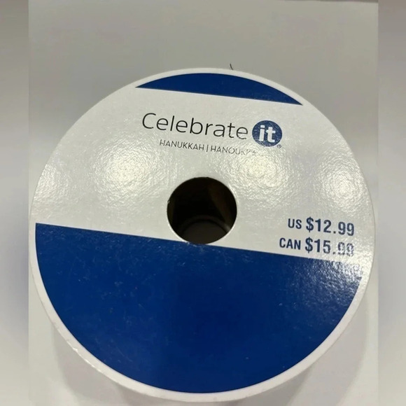 Ribbon Celebrate it Hanukkah 1 1/2 in x 30 ft - Picture 2 of 3